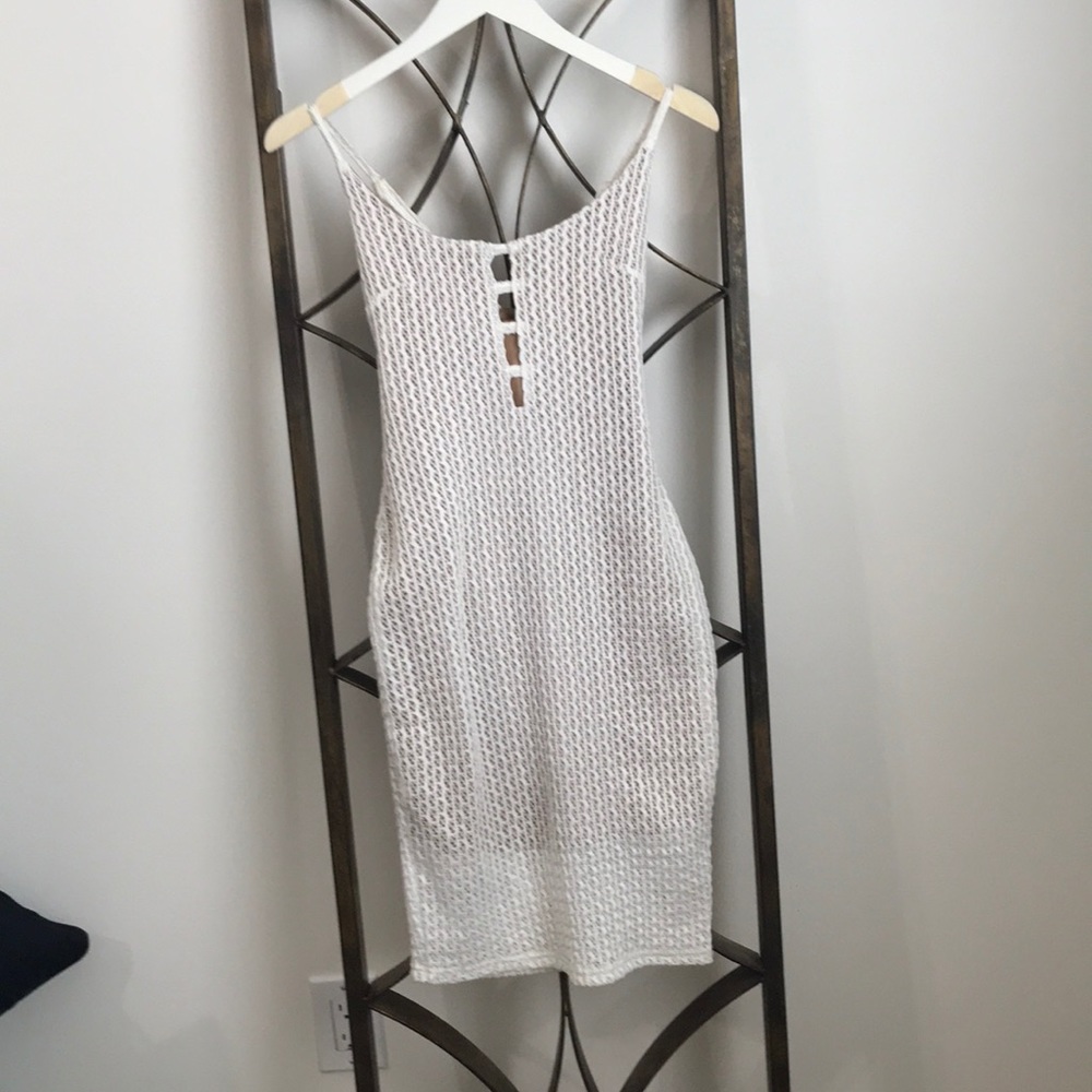 NEW white bodycon crochet midi dress